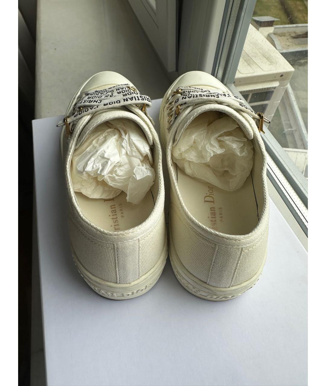 CHRISTIAN DIOR Белые текстильные кеды, фото 5
