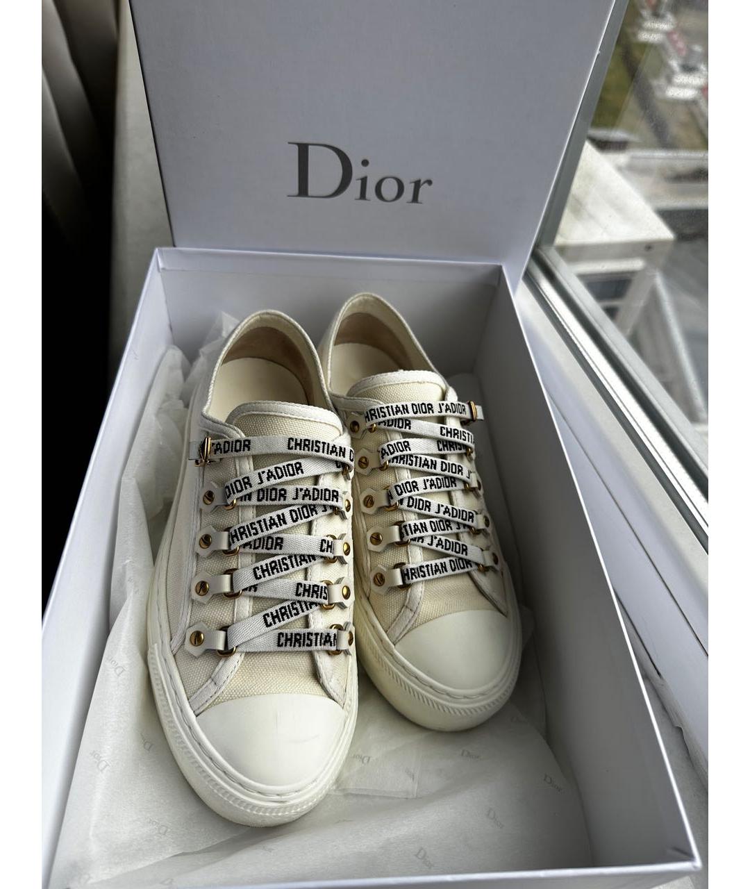 CHRISTIAN DIOR Белые текстильные кеды, фото 3