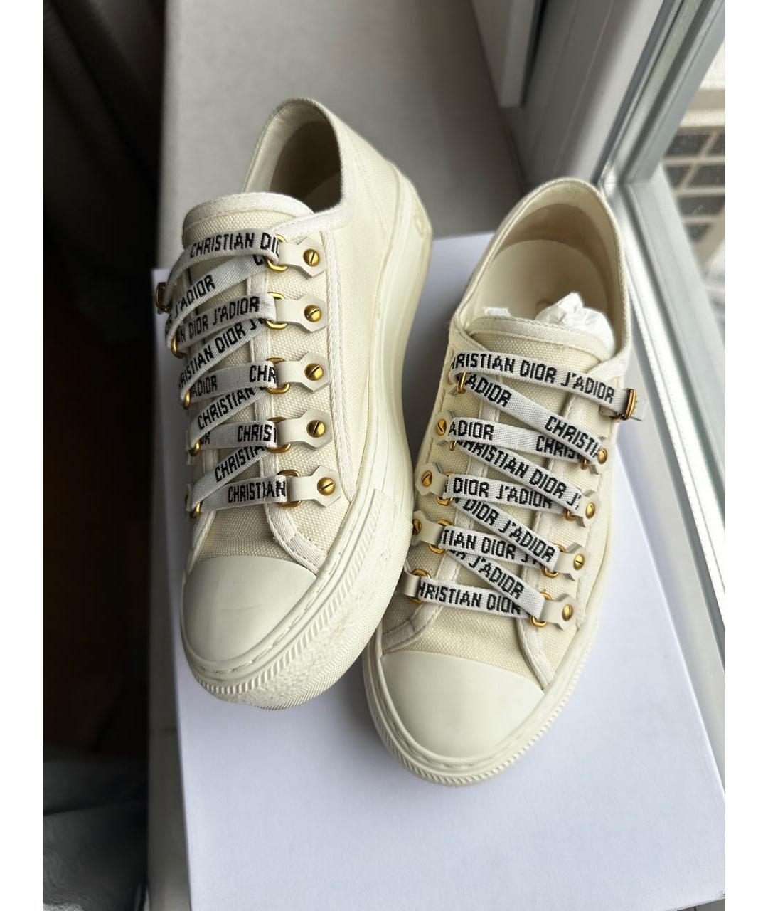 CHRISTIAN DIOR Белые текстильные кеды, фото 2