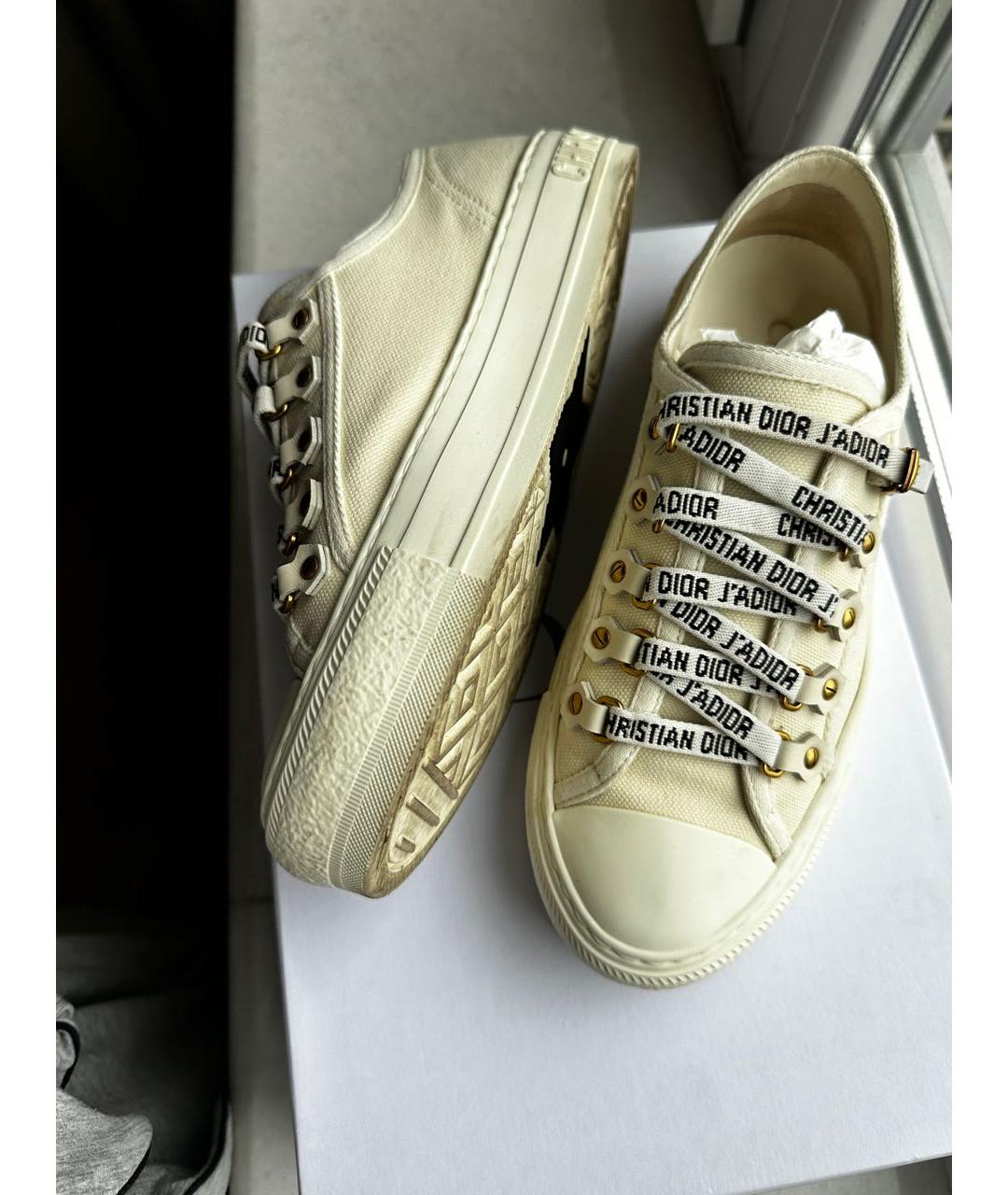 CHRISTIAN DIOR Белые текстильные кеды, фото 7