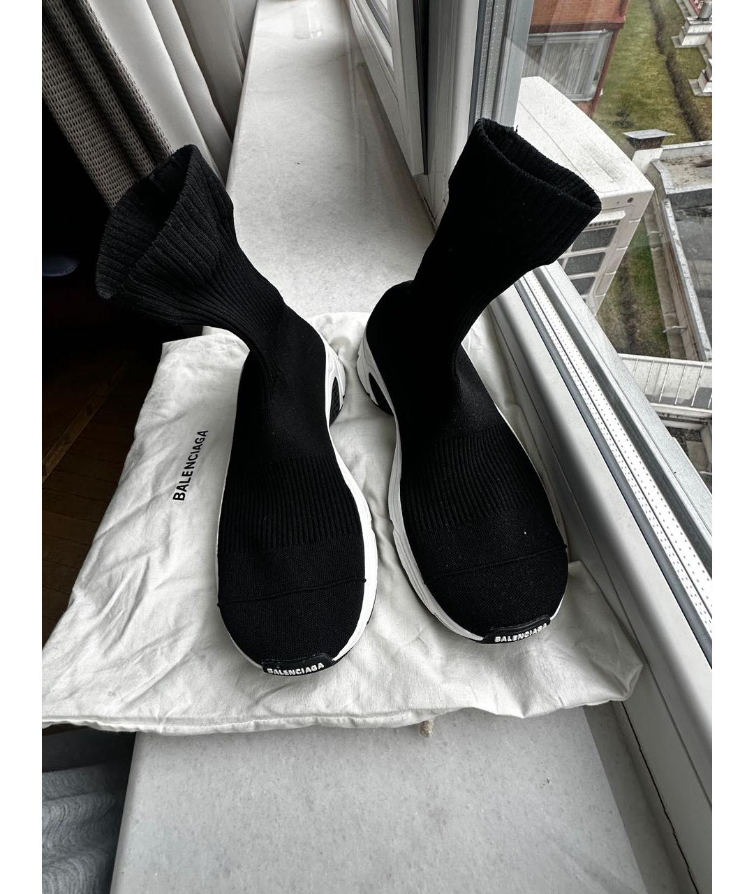 BALENCIAGA Черные текстильные слипоны, фото 3