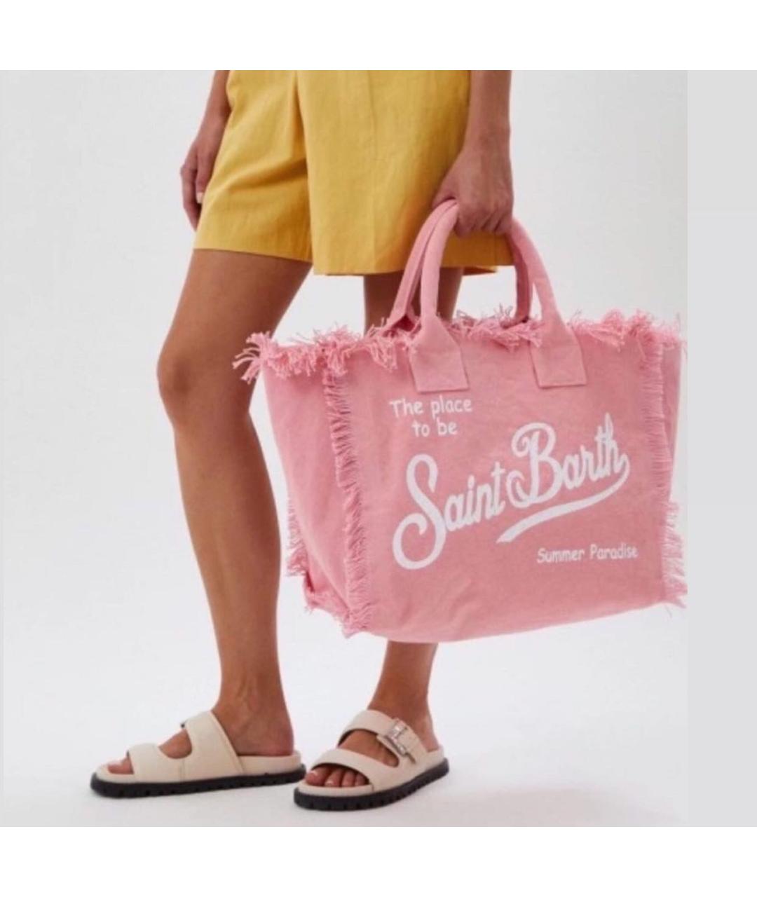 MC2 SAINT BARTH Розовая хлопковая пляжная сумка, фото 6