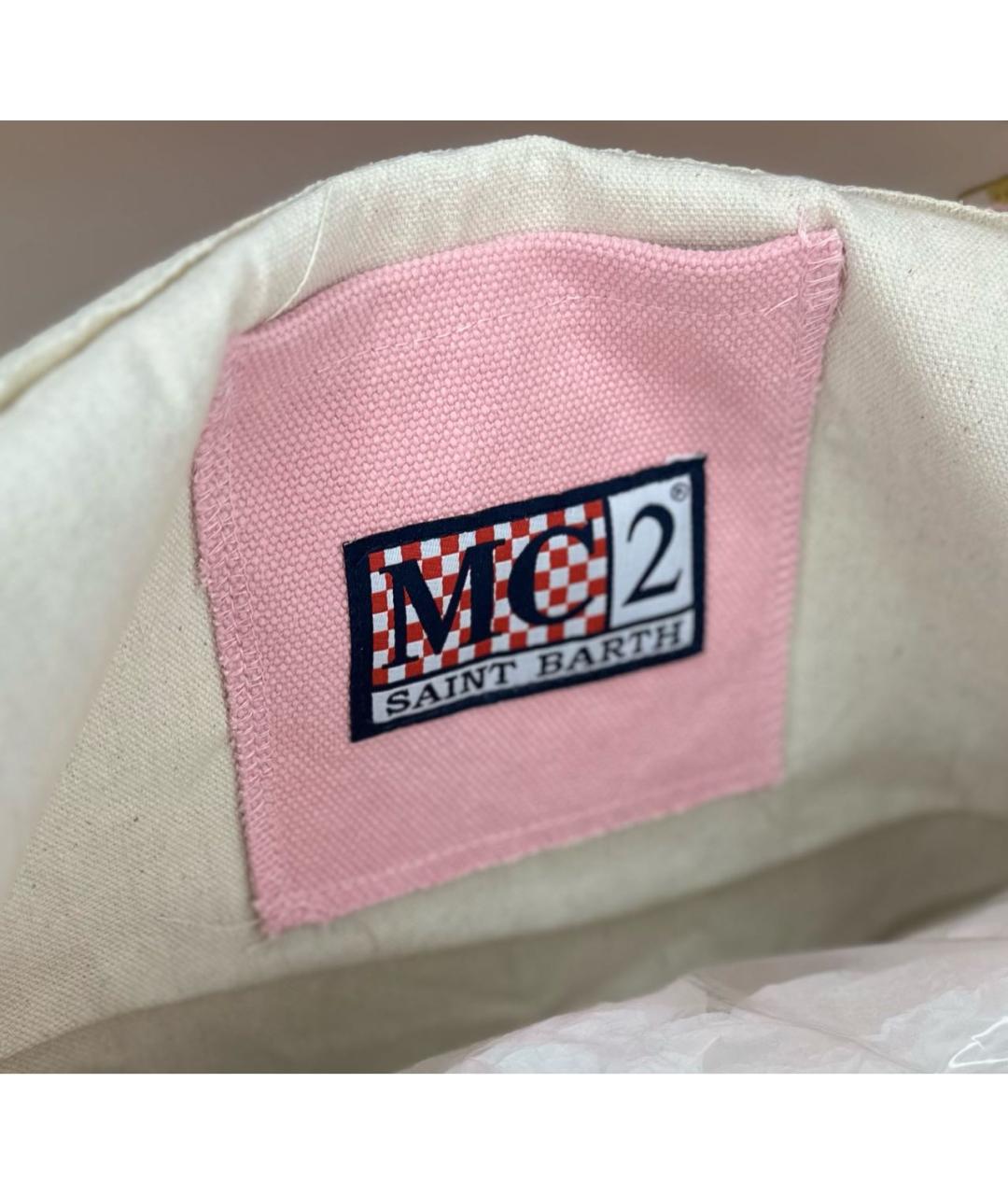 MC2 SAINT BARTH Розовая хлопковая пляжная сумка, фото 5