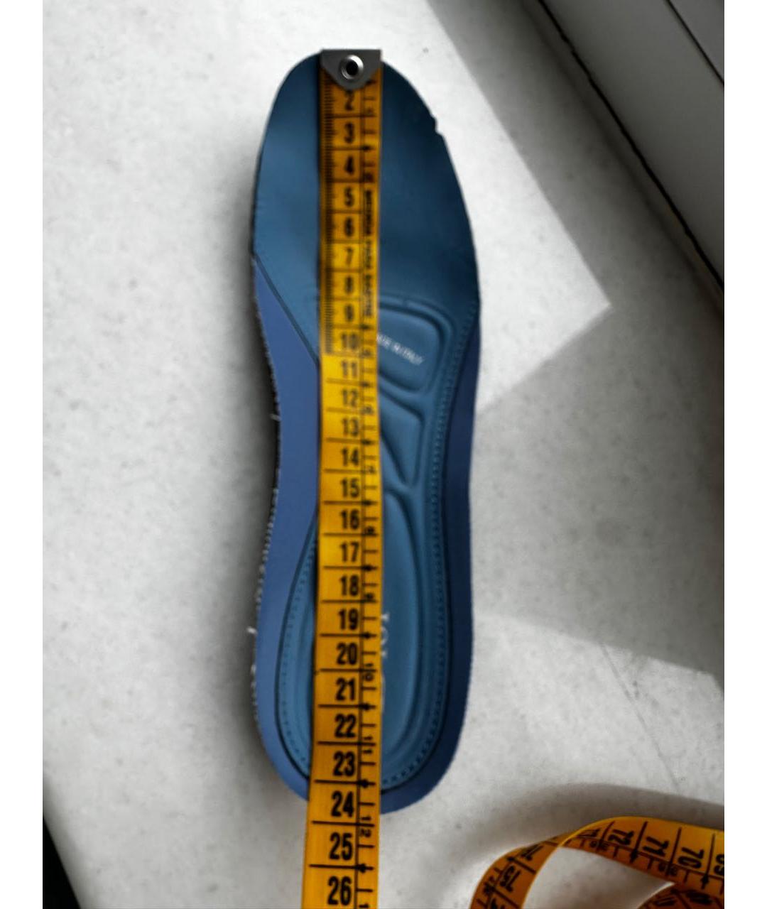 CHRISTIAN DIOR Голубые кожаные слипоны, фото 4