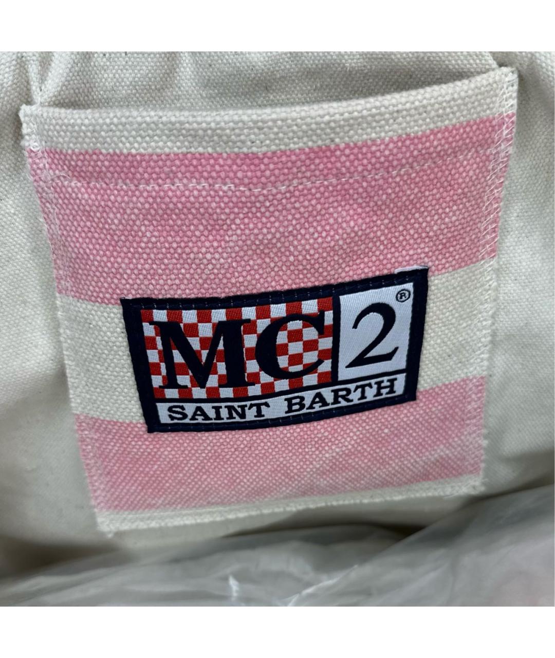 MC2 SAINT BARTH Розовая хлопковая пляжная сумка, фото 5