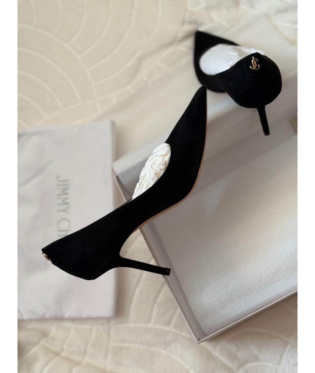 JIMMY CHOO Черные замшевые туфли, фото 5