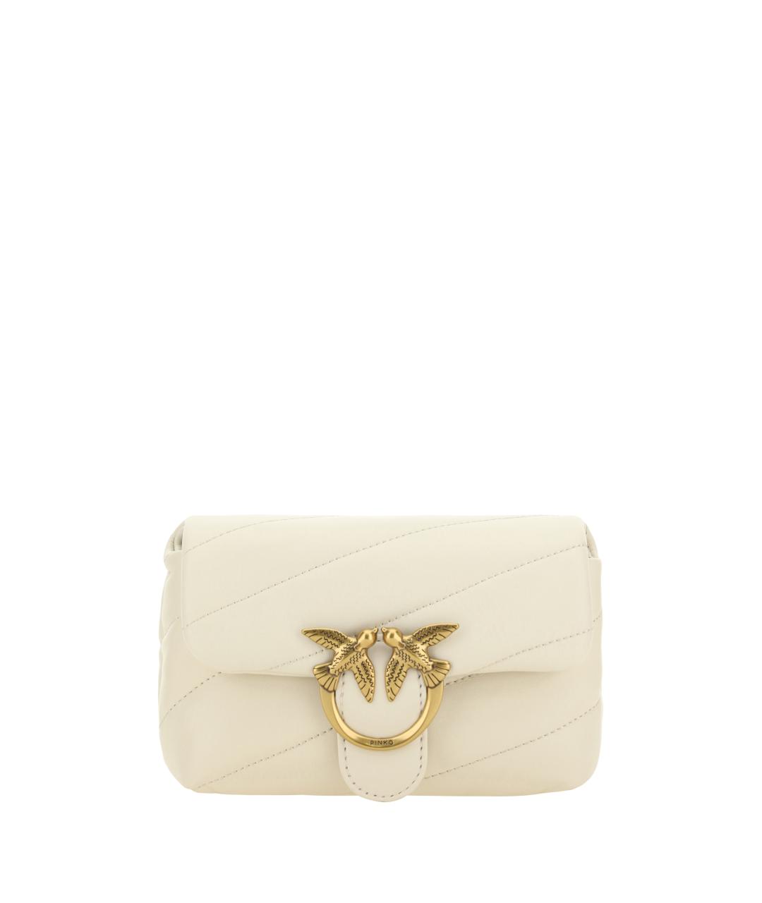 PINKO Белая кожаная сумка через плечо, фото 1