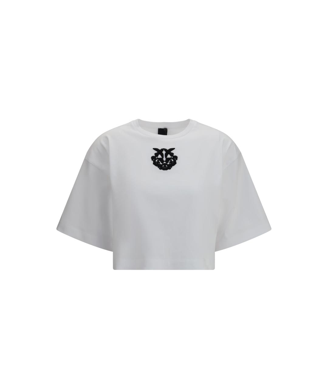 PINKO Белая хлопковая футболка, фото 1