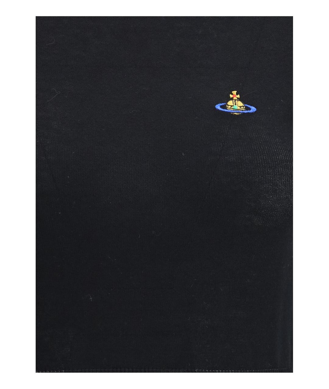 VIVIENNE WESTWOOD Черная хлопковая футболка, фото 3