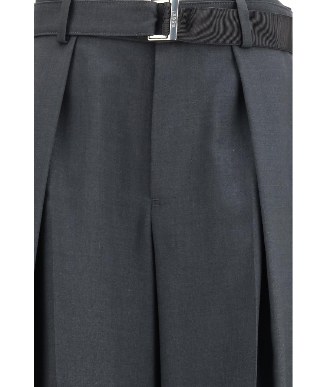 SACAI Серые полиэстеровые прямые брюки, фото 3