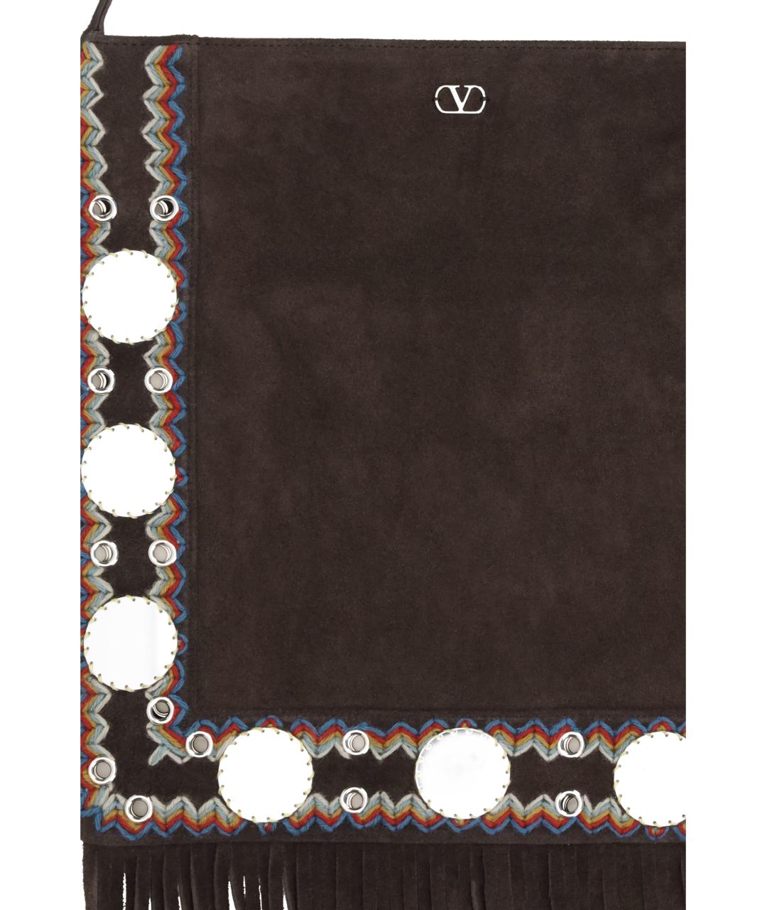 VALENTINO Коричневая замшевая сумка через плечо, фото 3