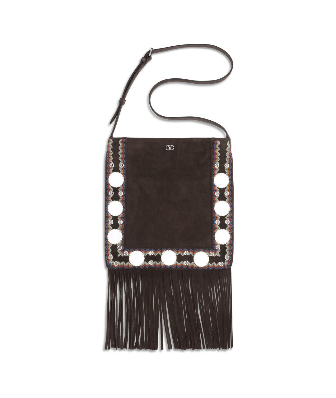 VALENTINO Коричневая замшевая сумка через плечо, фото 1