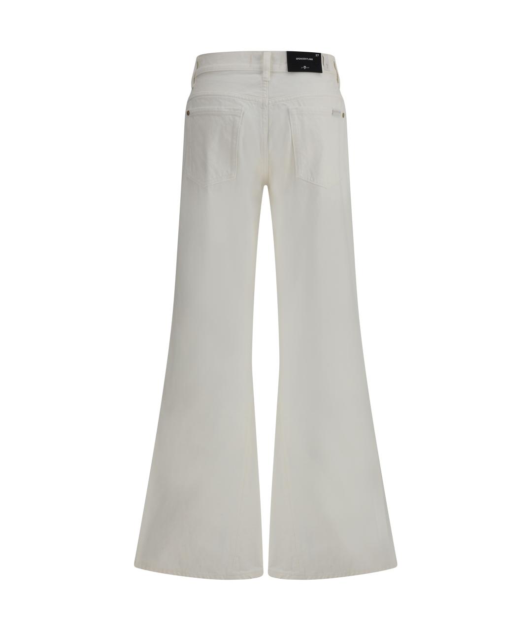 7 FOR ALL MANKIND Белые хлопковые прямые джинсы, фото 2