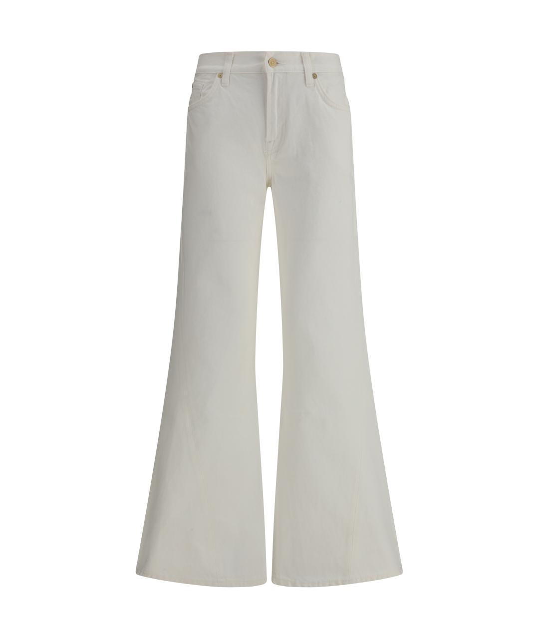 7 FOR ALL MANKIND Белые хлопковые прямые джинсы, фото 1