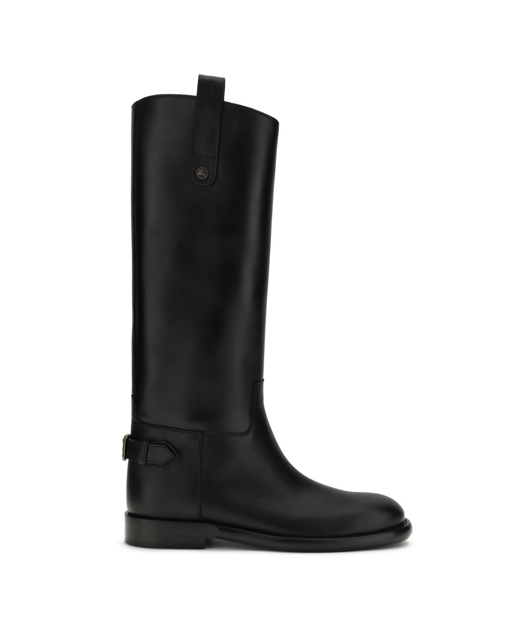 BURBERRY Черные кожаные сапоги, фото 1
