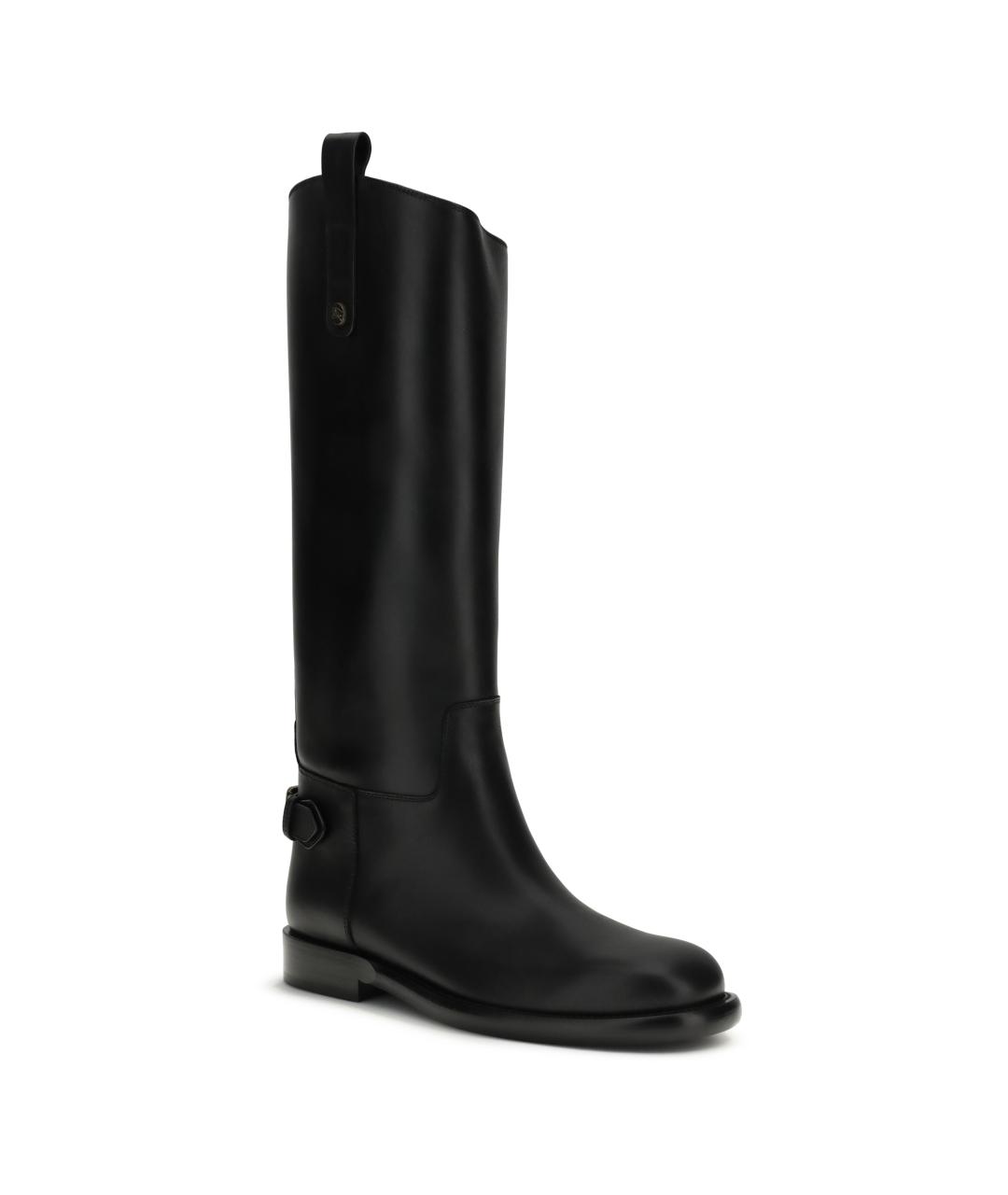BURBERRY Черные кожаные сапоги, фото 2