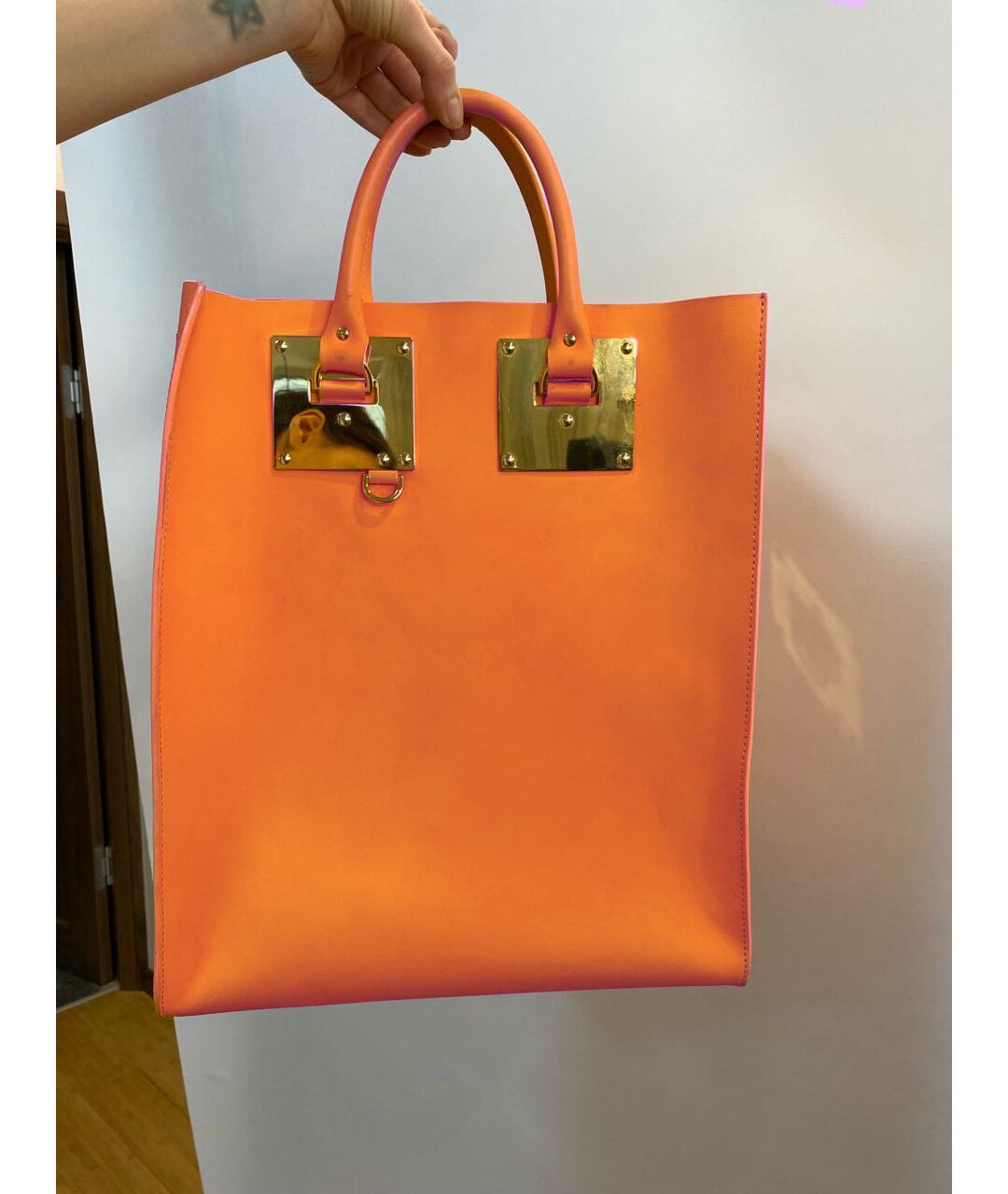 SOPHIE HULME Оранжевая кожаная сумка тоут, фото 9