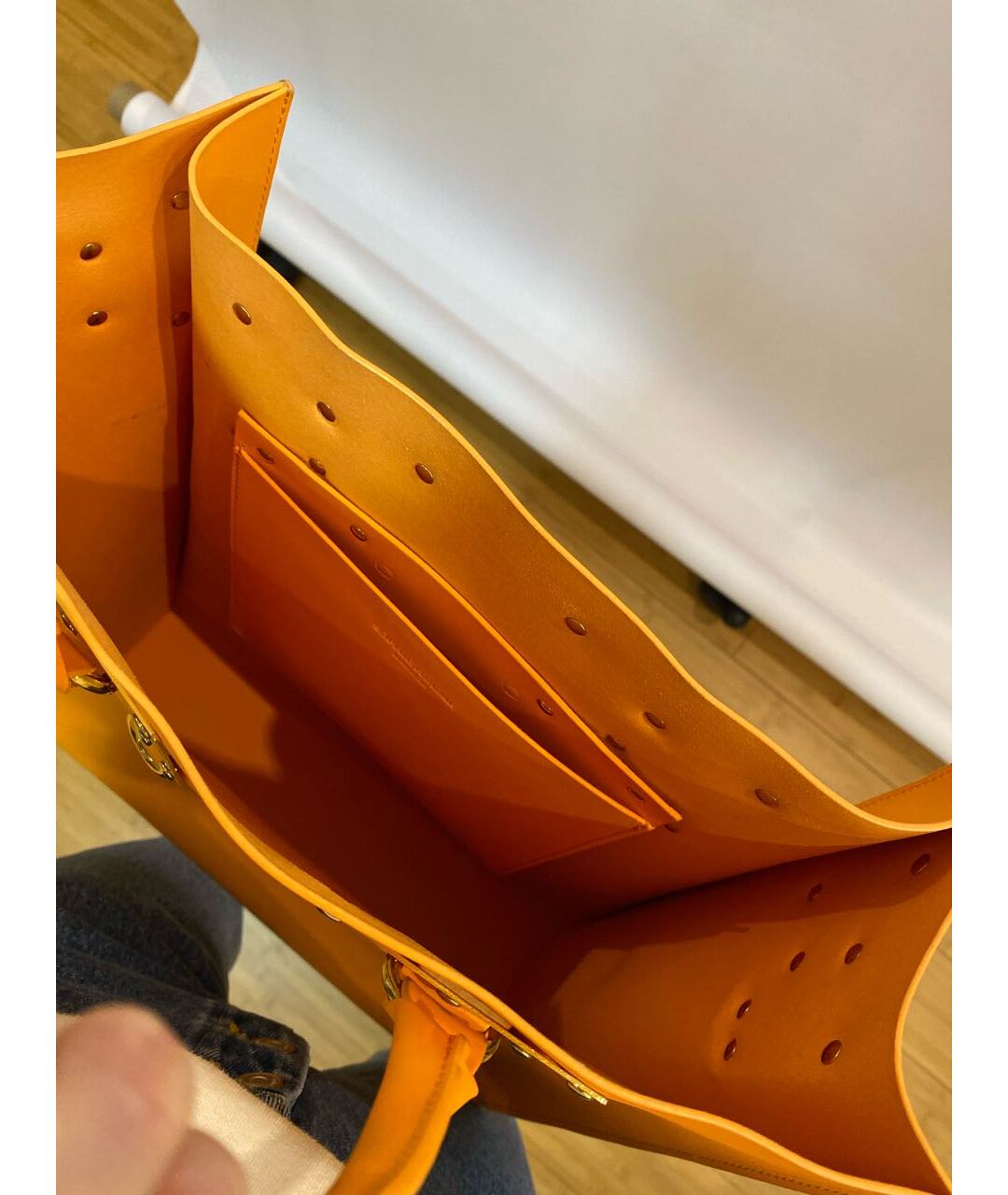 SOPHIE HULME Оранжевая кожаная сумка тоут, фото 4