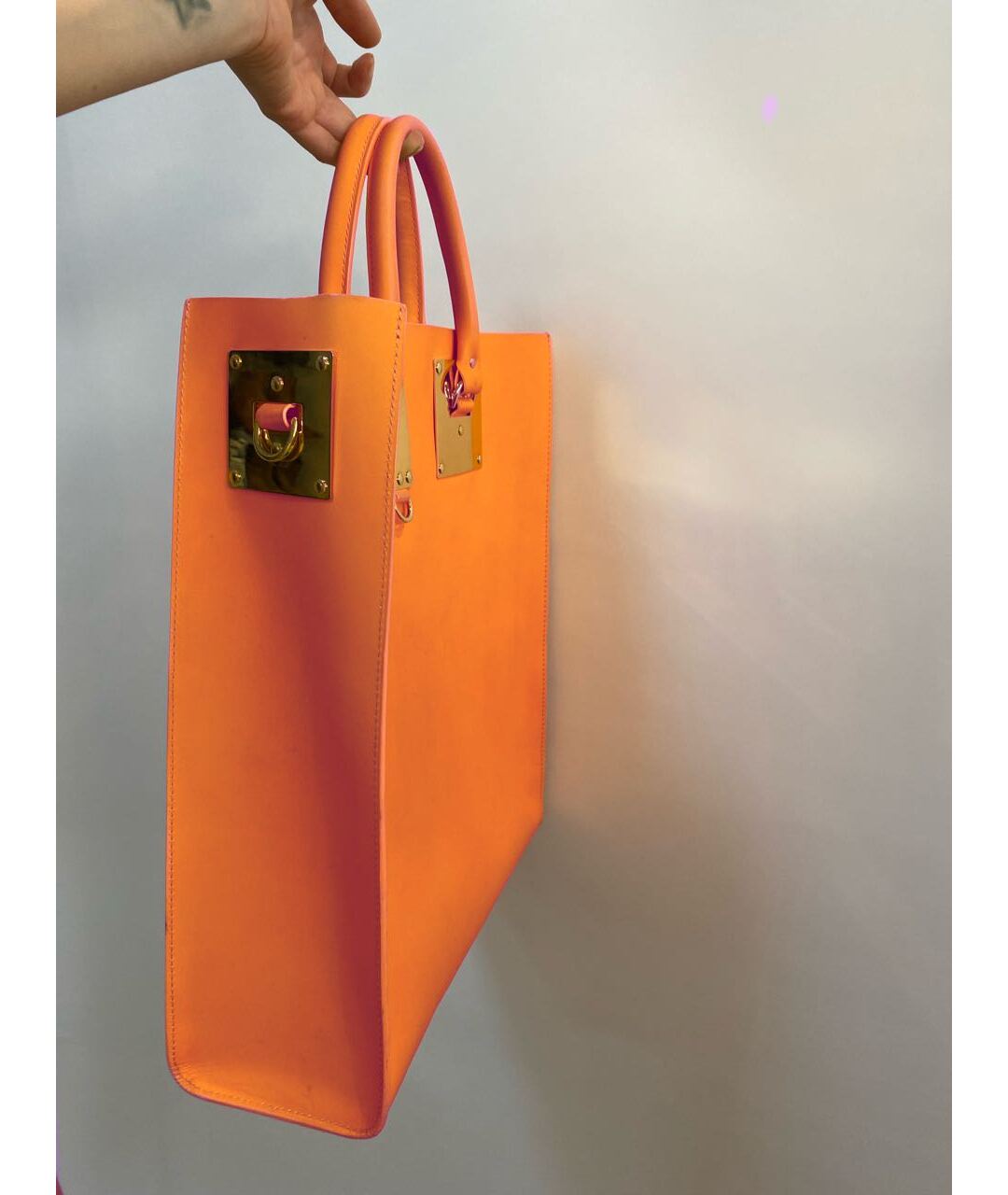 SOPHIE HULME Оранжевая кожаная сумка тоут, фото 2