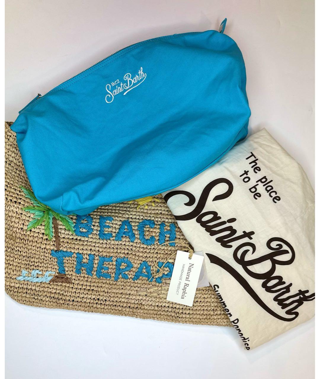 MC2 SAINT BARTH Бежевая пелетеная пляжная сумка, фото 4