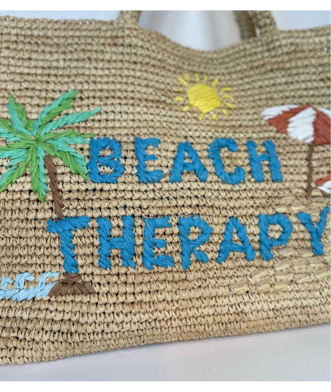 MC2 SAINT BARTH Бежевая пелетеная пляжная сумка, фото 2