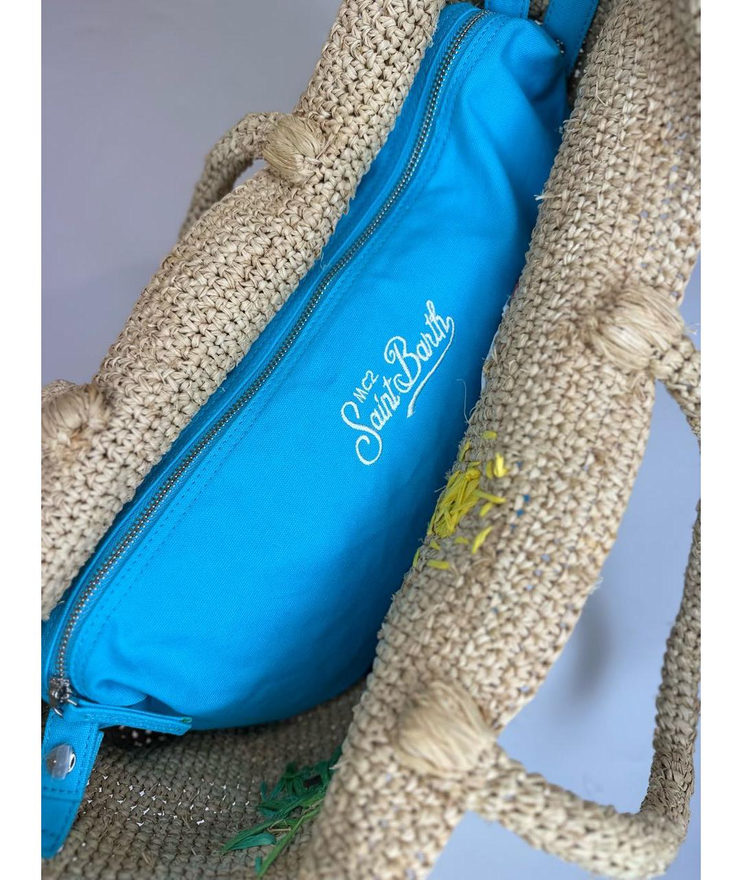 MC2 SAINT BARTH Бежевая пелетеная пляжная сумка, фото 3
