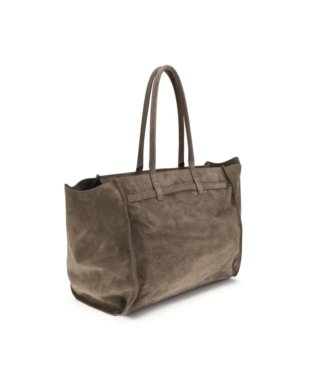 BENEDETTA BRUZZICHES Коричневая замшевая сумка тоут, фото 3