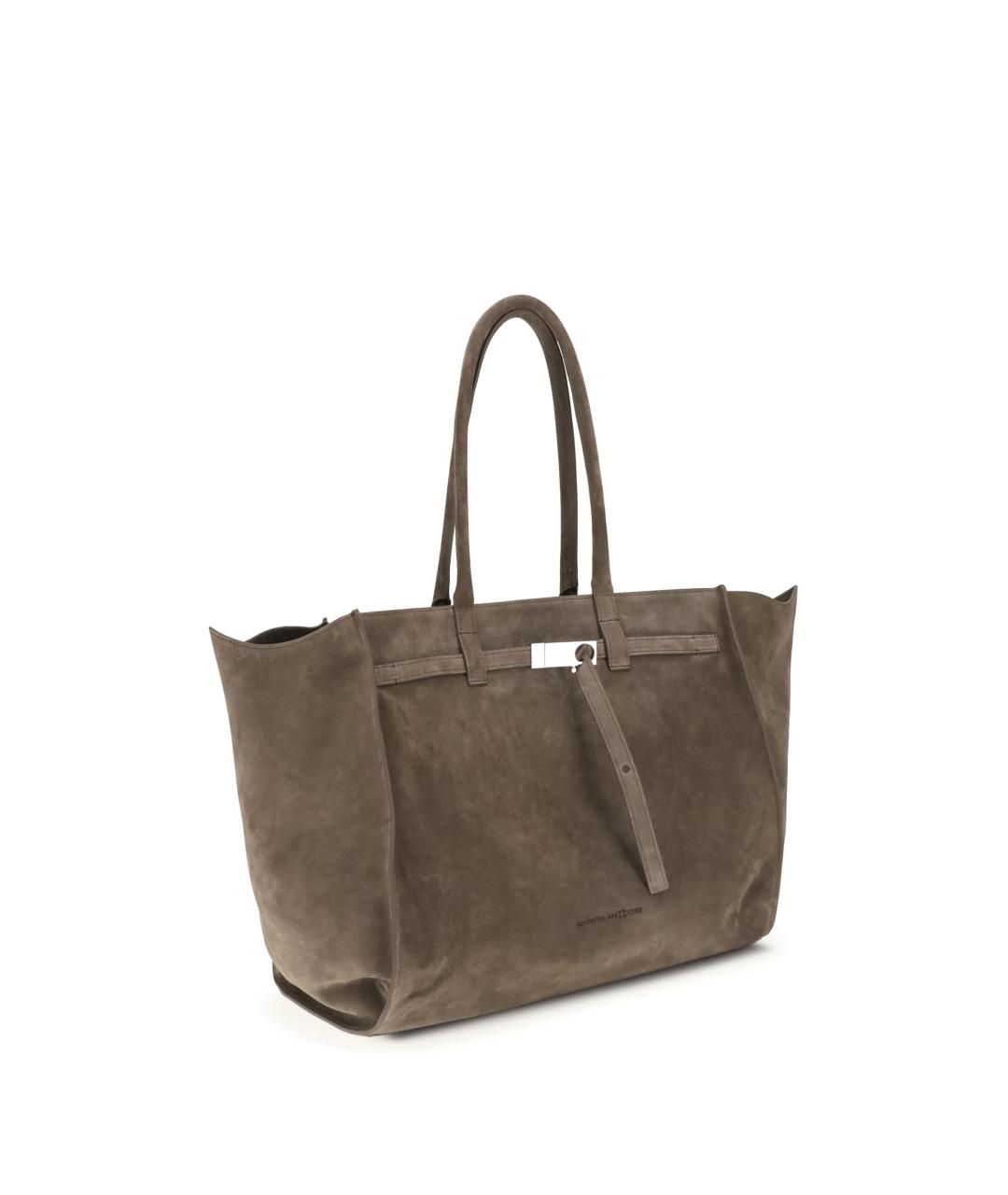 BENEDETTA BRUZZICHES Коричневая замшевая сумка тоут, фото 2