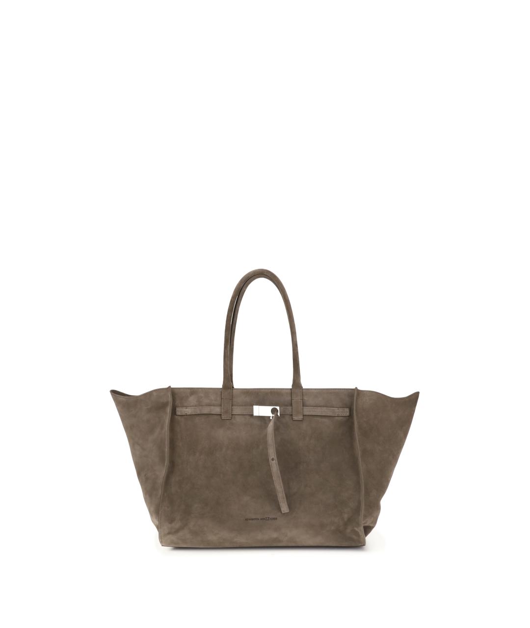 BENEDETTA BRUZZICHES Коричневая замшевая сумка тоут, фото 1