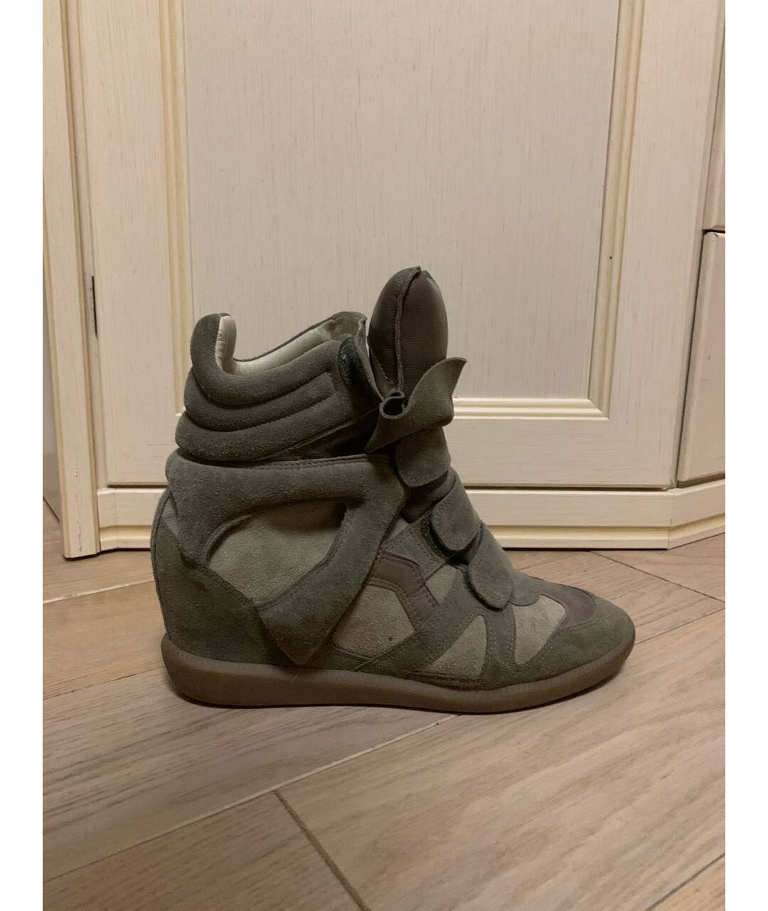 ISABEL MARANT Антрацитовые замшевые кроссовки, фото 9