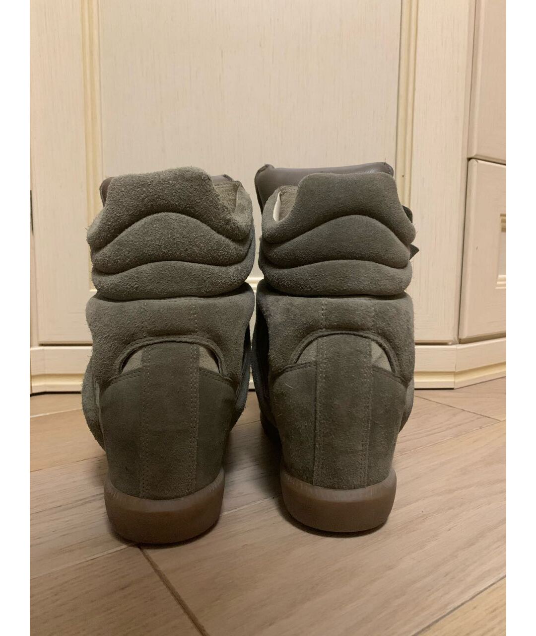 ISABEL MARANT Антрацитовые замшевые кроссовки, фото 4