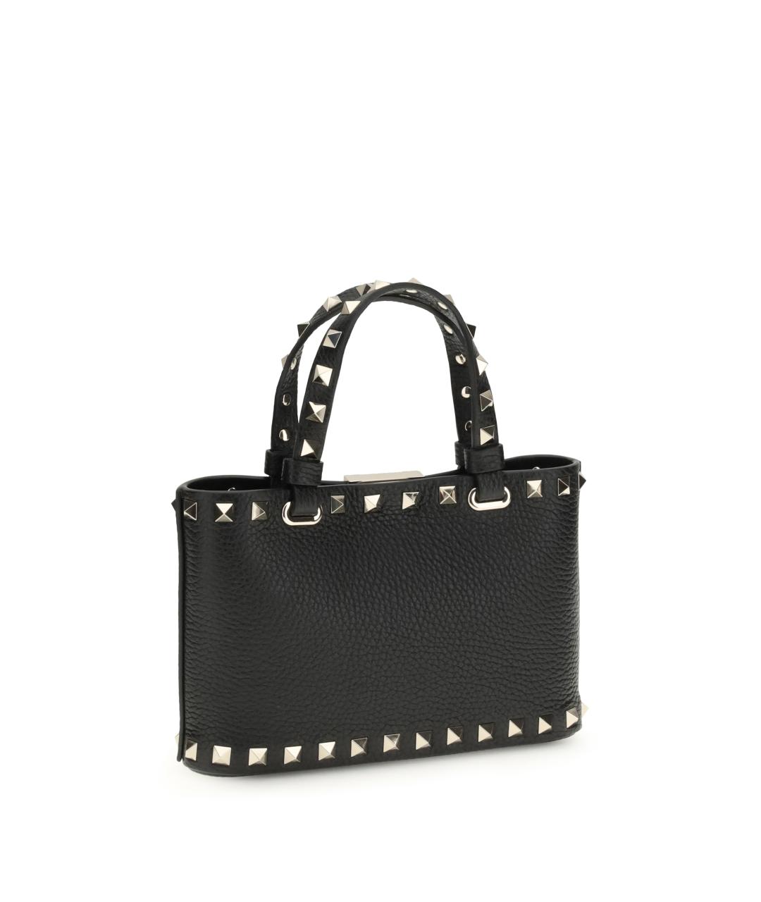 VALENTINO Черная кожаная сумка тоут, фото 3