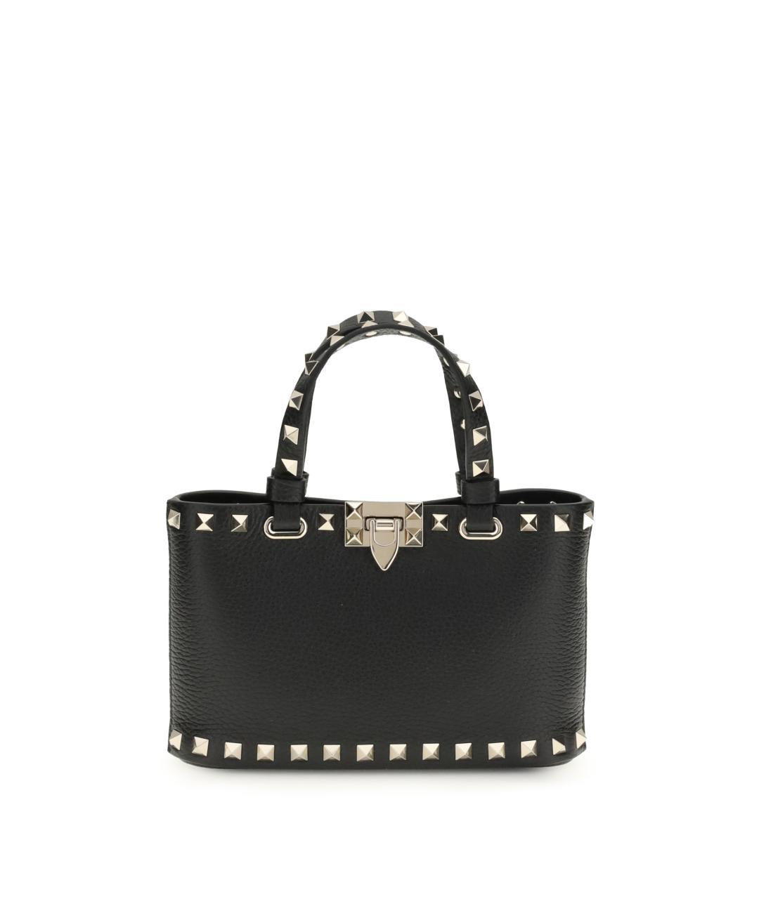 VALENTINO Черная кожаная сумка тоут, фото 1