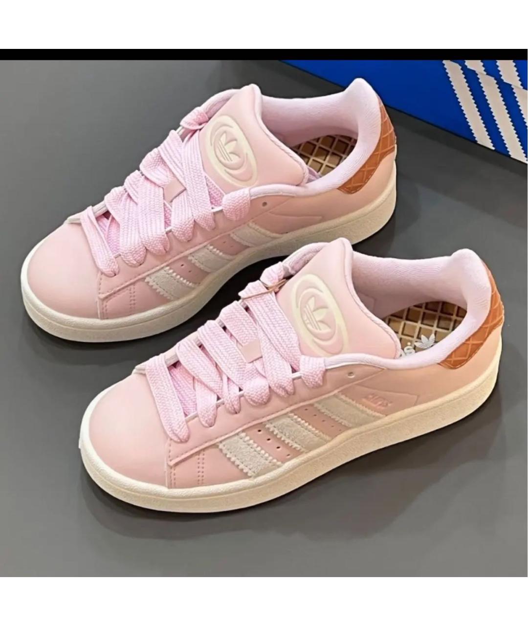 ADIDAS Розовые кожаные кроссовки, фото 2