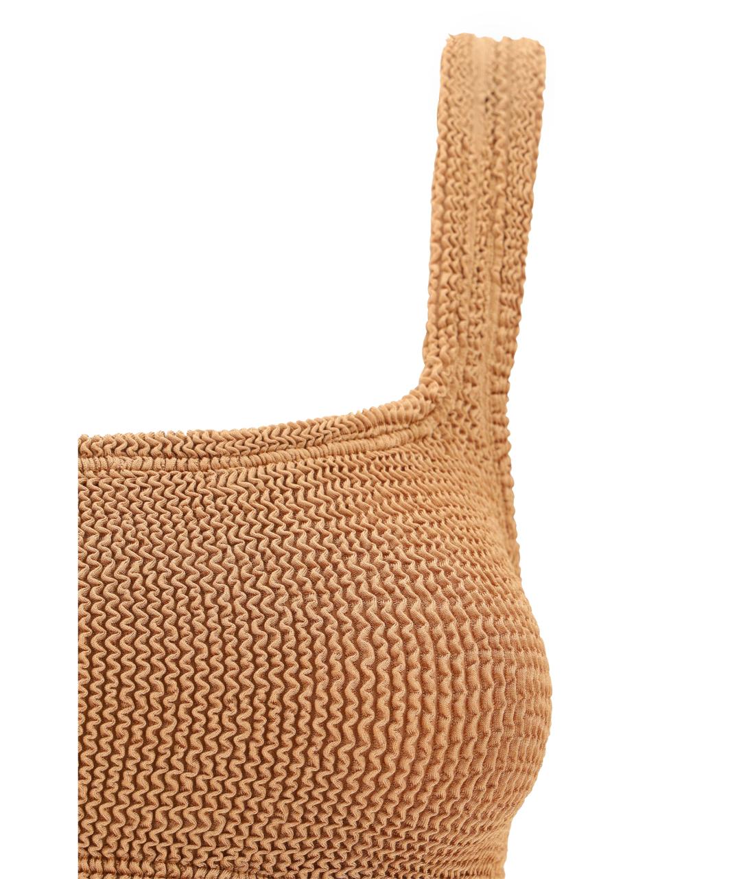 HUNZA G Бежевый полиамидовый купальник, фото 3