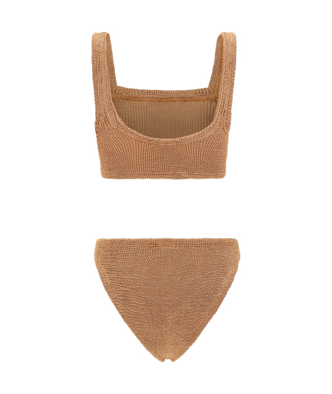 HUNZA G Бежевый полиамидовый купальник, фото 2