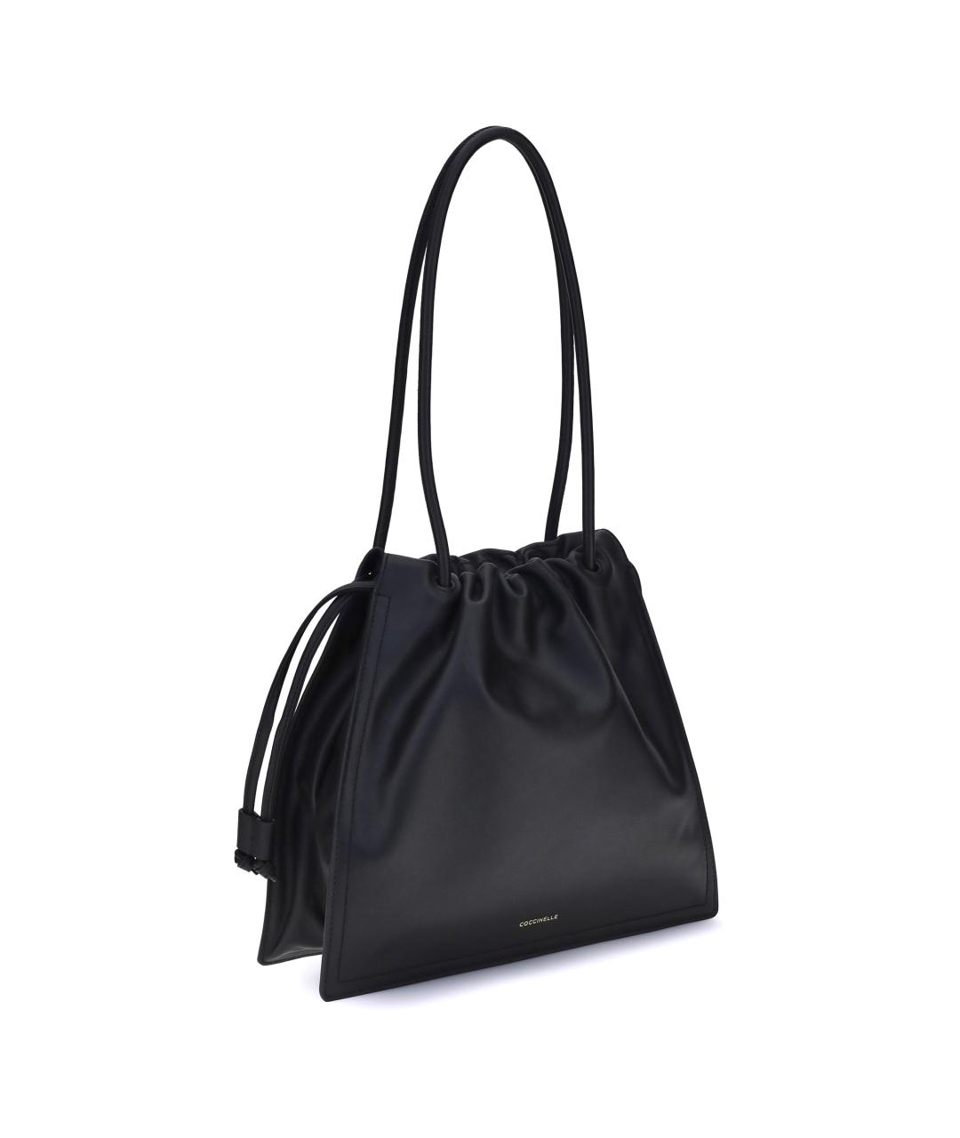 COCCINELLE Черная кожаная сумка тоут, фото 3