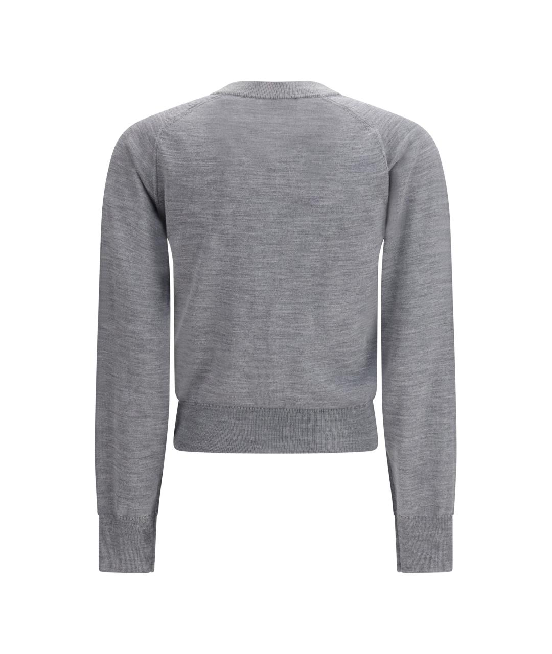 Ami Paris Серый шерстяной джемпер / свитер, фото 2