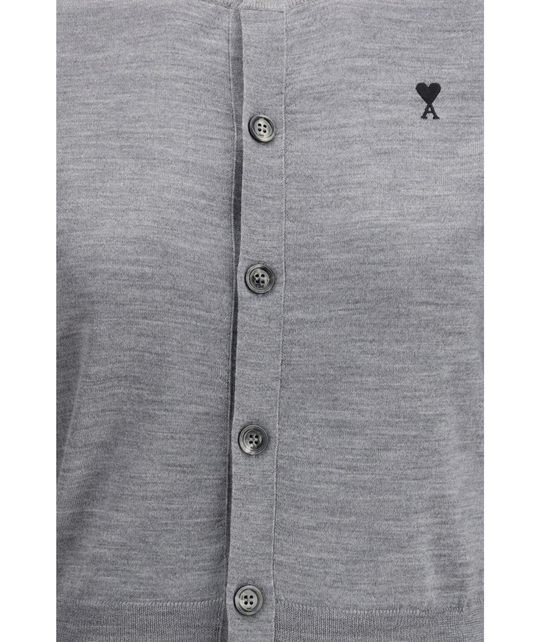 Ami Paris Серый шерстяной джемпер / свитер, фото 3