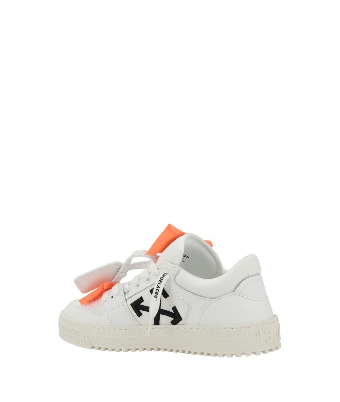 OFF-WHITE Белые кожаные низкие кроссовки / кеды, фото 3