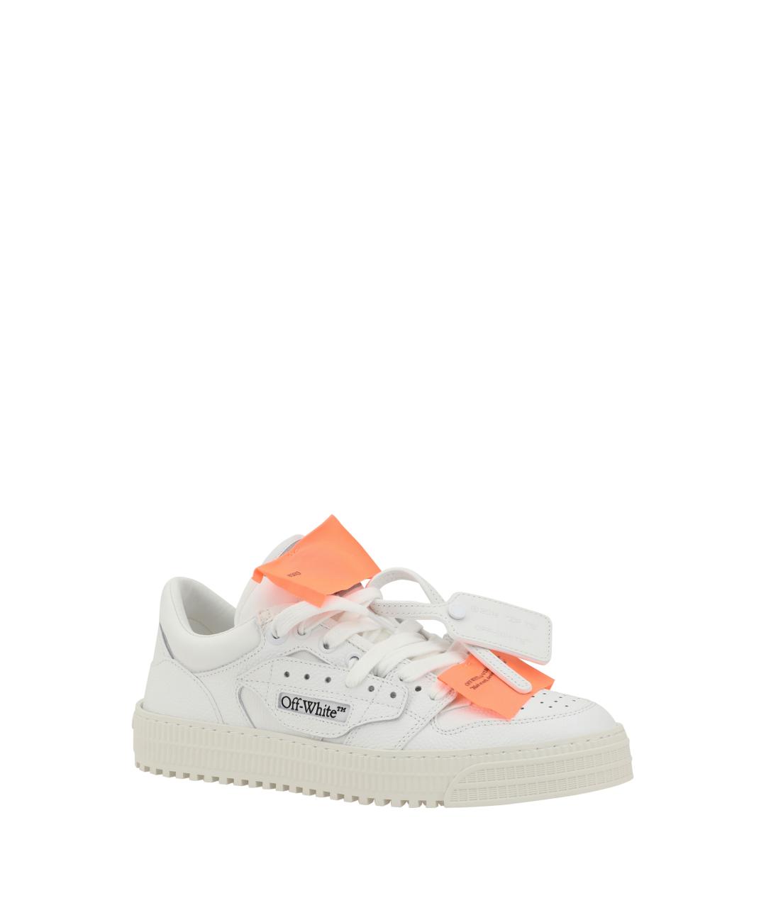 OFF-WHITE Белые кожаные низкие кроссовки / кеды, фото 2