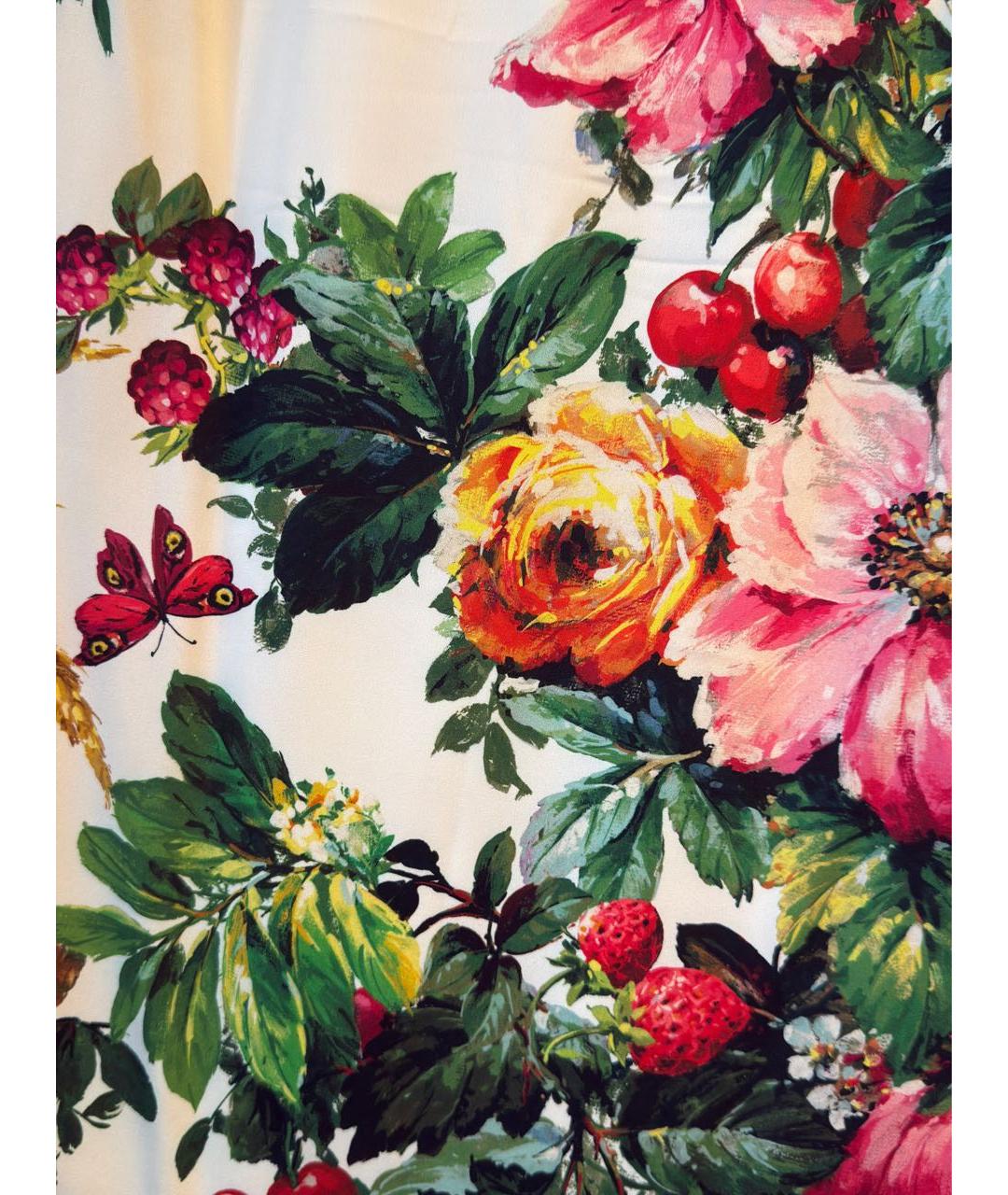 DOLCE&GABBANA Мульти шелковая юбка миди, фото 4