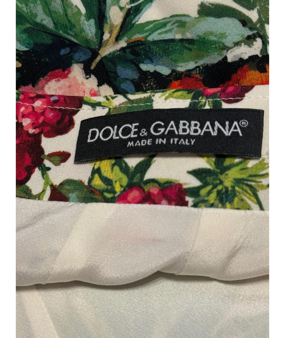 DOLCE&GABBANA Мульти шелковая юбка миди, фото 2