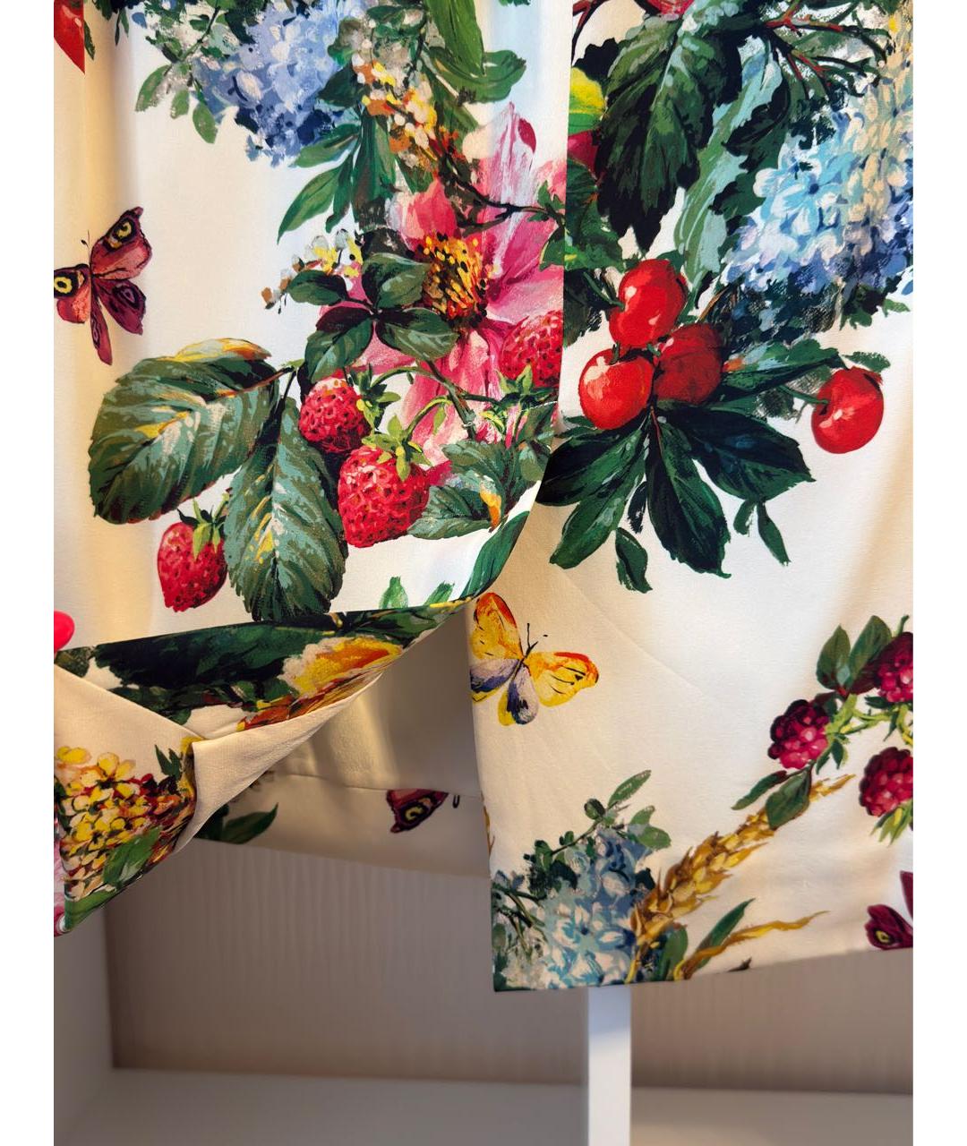 DOLCE&GABBANA Мульти шелковая юбка миди, фото 7