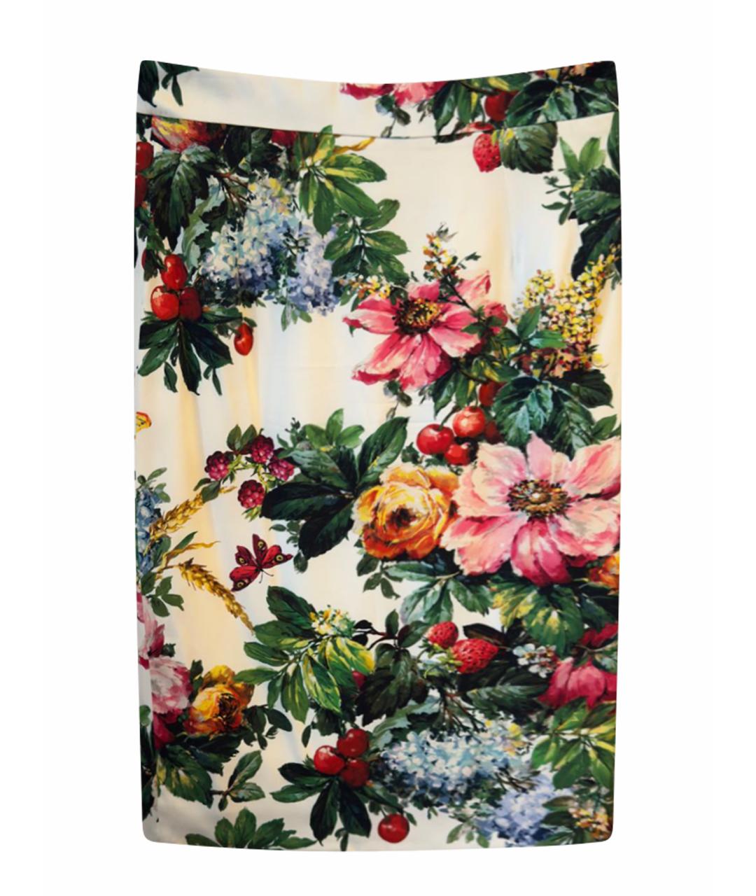 DOLCE&GABBANA Мульти шелковая юбка миди, фото 1