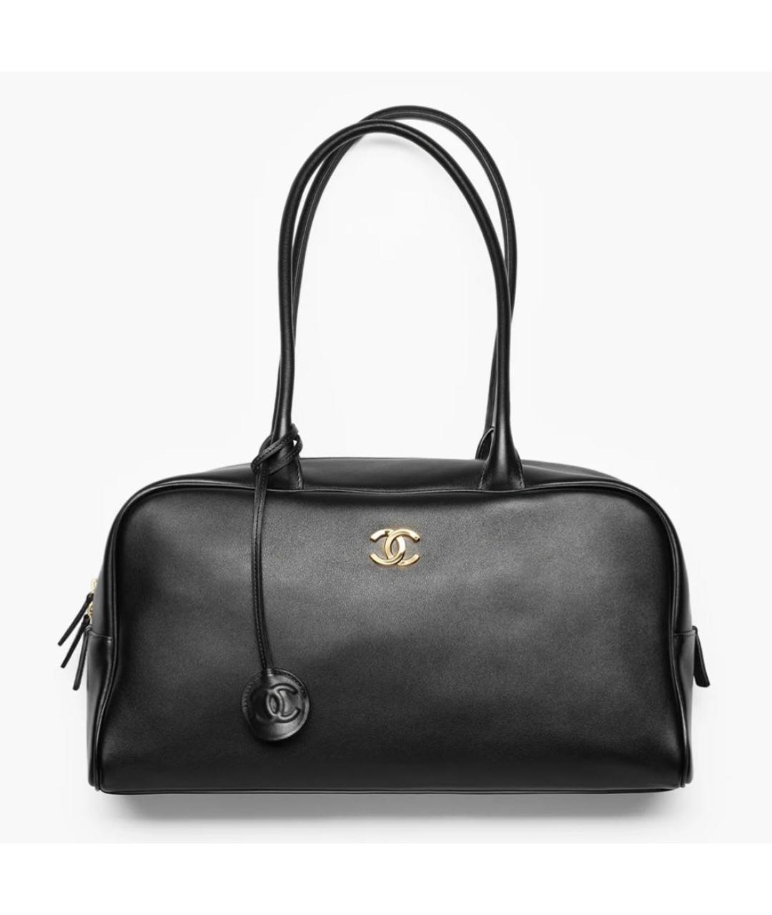 CHANEL Черная кожаная сумка тоут, фото 9