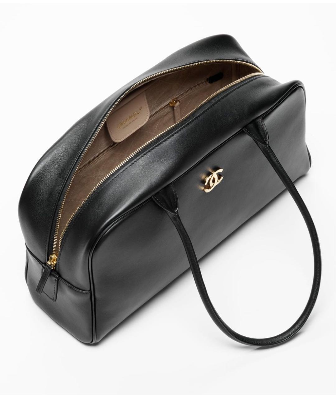 CHANEL Черная кожаная сумка тоут, фото 2