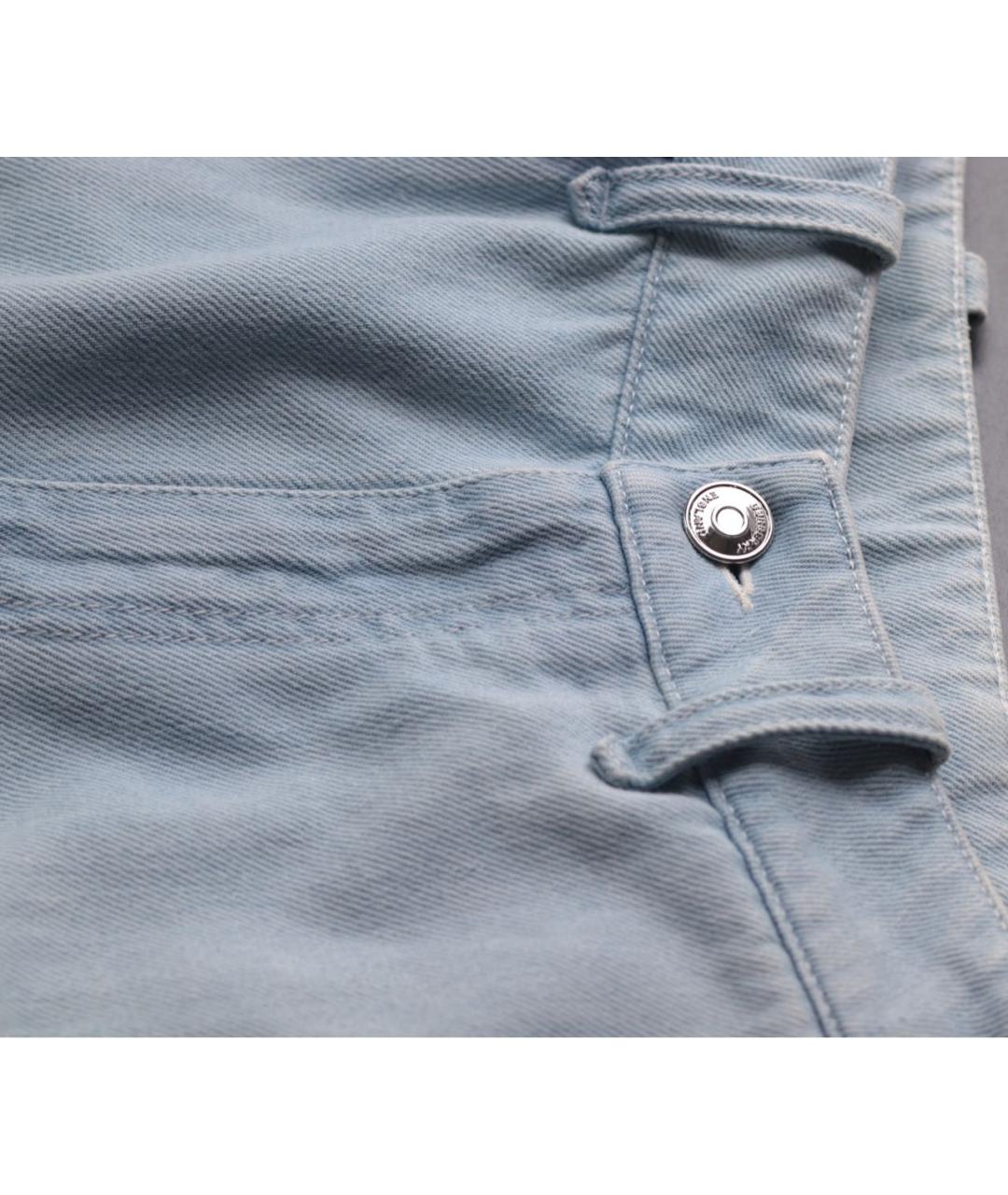 BURBERRY Голубые хлопковые прямые джинсы, фото 8