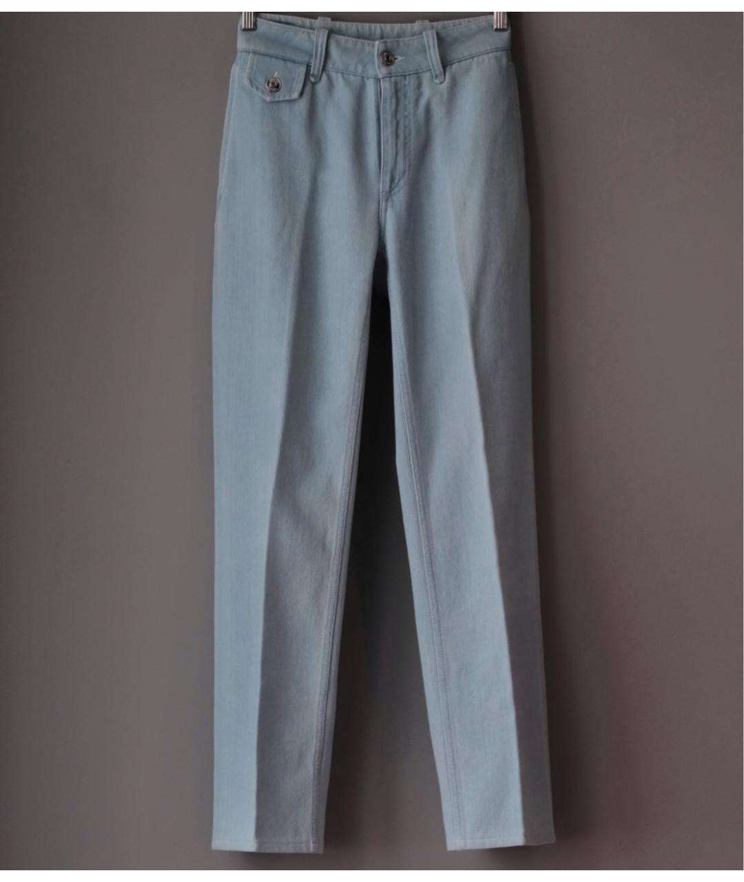 BURBERRY Голубые хлопковые прямые джинсы, фото 2