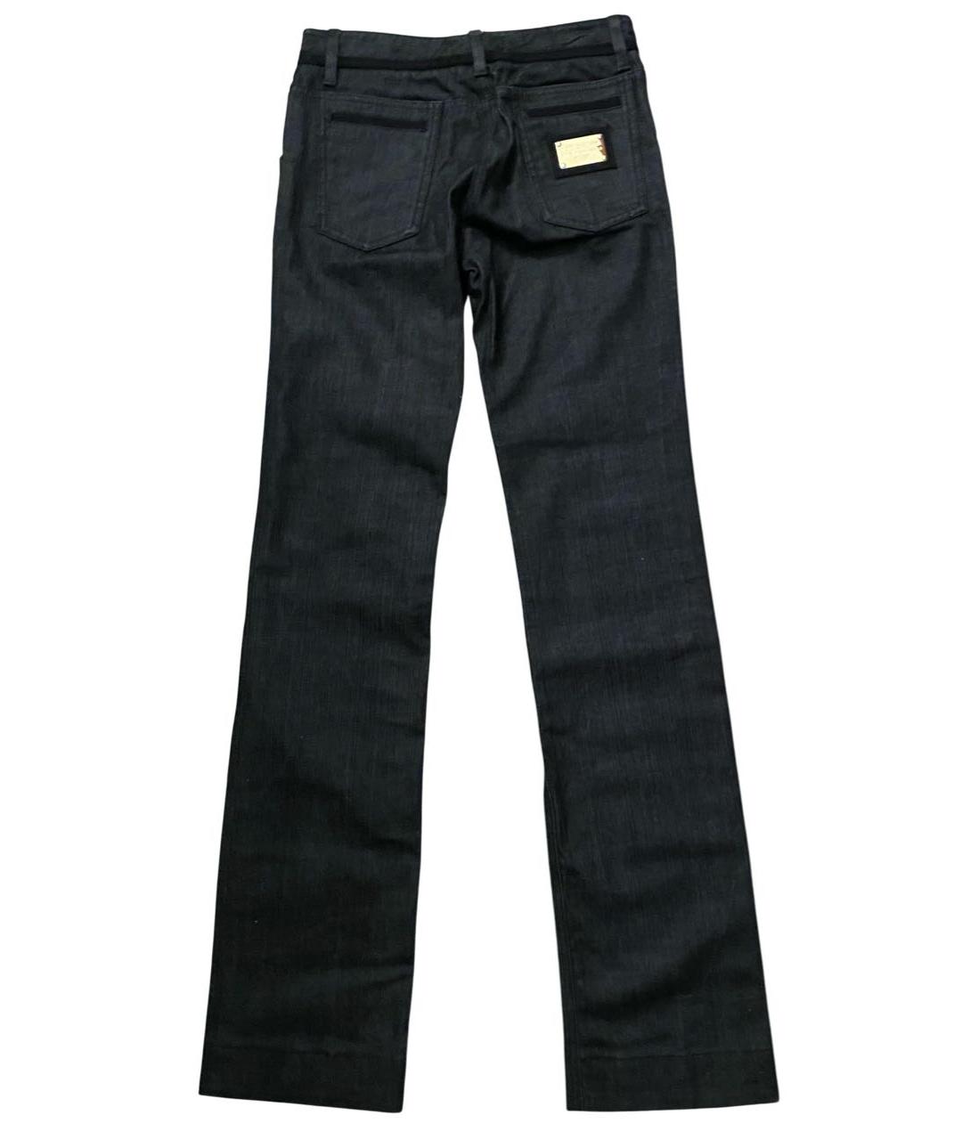 DOLCE&GABBANA Темно-синие хлопко-эластановые прямые джинсы, фото 3